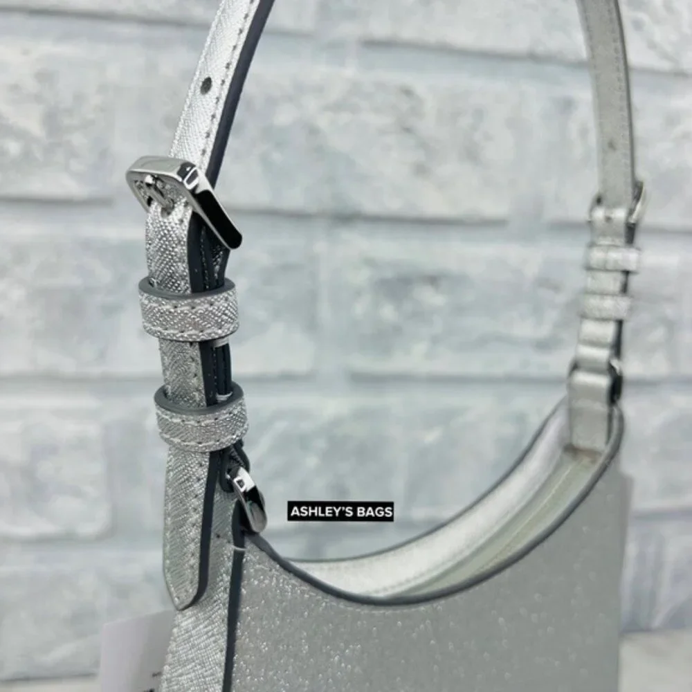 Kate Spade Glimmer Glitter Shoulder Bag In Silver